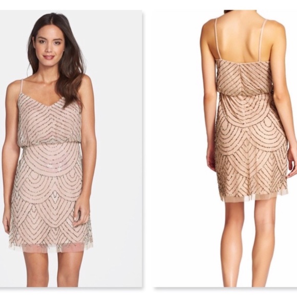 Adrianna Papell beaded sleeveless blouson dress ✨ - Picture 4 of 14